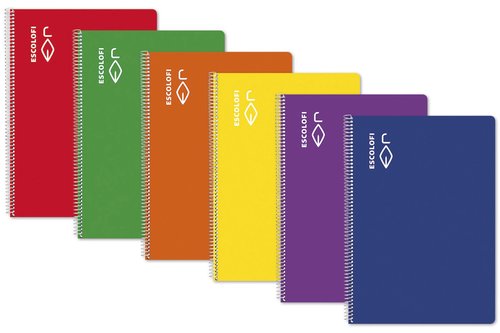 ESCOLOFI - LIBRETA ESPIRAL TAPA DURA 50H FOLIO 70GR MILIMETRADO 3X3X9 CM VIOLETA -5U- (Ref.180945506)