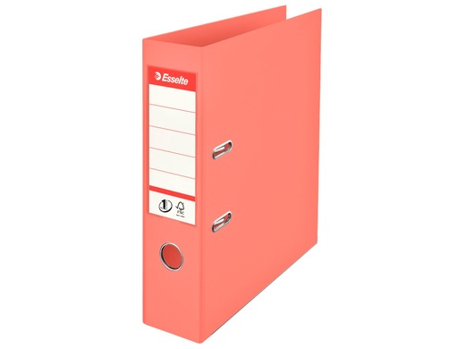 ESSELTE - ARCHIVADOR DE PALANCA COLOUR BREEZE CARTON FORRADO PVC DIN A4 LOMO 75 MM COLOR CORAL (Ref.628429)