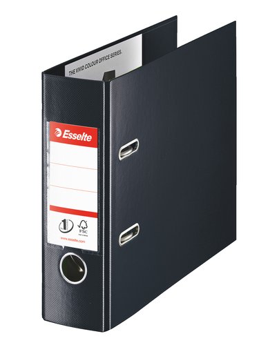 ESSELTE - ARCHIVADOR palanca PLASTICO ENCOLADO con RADO A5 PROLONGADO 75mm NEGRO (46080) (Ref.468970)