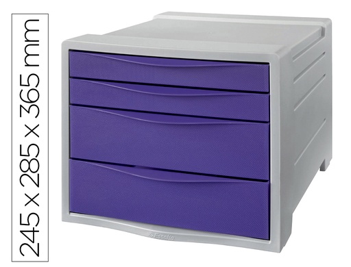 ESSELTE - BUC 4 CAJONES (2 GRANDES 2 PEQUEÑOS) COLOUR'BREEZ MALVA (Ref.628458)