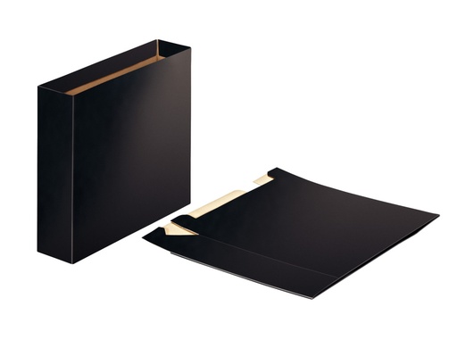ESSELTE - CAJETÍN PARA ARCHIVADORES A4 LOMO ANCHO CARTÓN NEGRO BRILLANTE (Ref.624150)