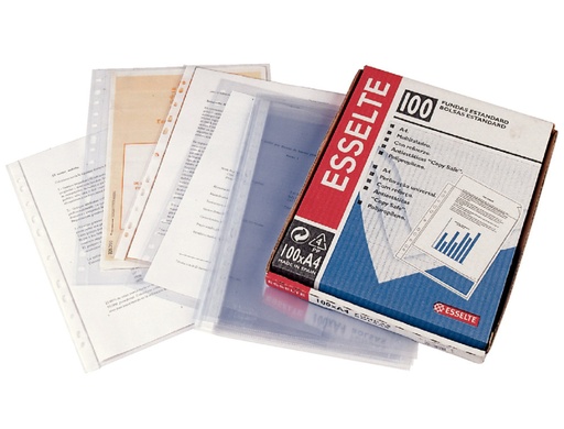 ESSELTE - FUNDA MULTITALADRO PVC 80µ LISO 4º 11 TAL.RFZO. PAQUETE de 100 (Ref.2526)
