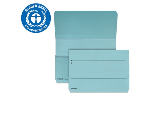 ESSELTE - SUBCARPETA POCKET (BOLSA FUELLE) 275g Fº AZUL PAQUETE de 25 (Ref.15843)