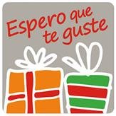 ETIQUETAS REGALO ADH. ROLLO 250 uds. "ESPERO QUE TE GUSTE" CUADRADA COLOR (Ref.31-003)