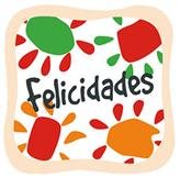 ETIQUETAS REGALO ADH. ROLLO 250 uds. "FELICIDADES" COLOR
(Medida real 4,5 cm. x 4,5 cm) (Ref.31-005)