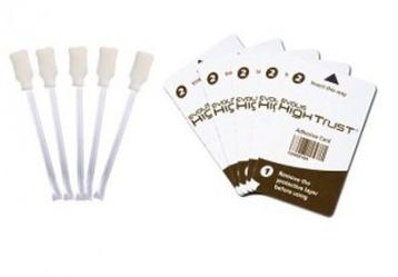 EVOLIS - KIT DE LIMPIEZA PARA RODILLOS Y CABEZALES PARA IMPRESORAS DE TARJETAS, 5 TARJETAS ADHESIVAS Y 5 BASTONCILLOS (Ref.15ACL001)
