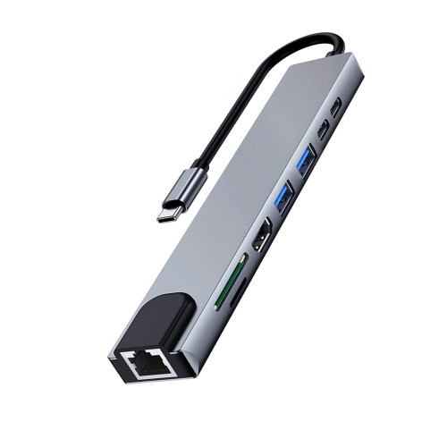 EWENT - DOCKING MULTIPUERTO USB-C, 8 en 1, HDMI 4K (Ref.EW1146)