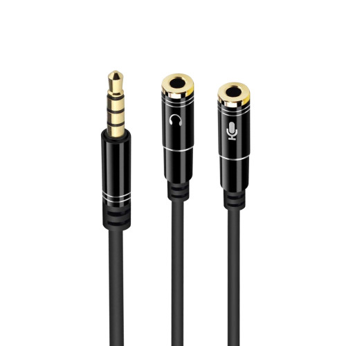 EWENT - cable de audio 0,3 m 3,5mm 2 x 3.5mm Negro (Ref.EC1641)