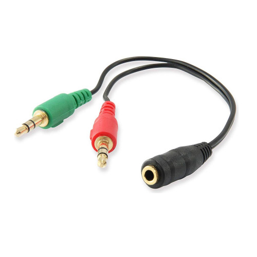 EWENT - cable de audio 0,15 m 3,5mm 2 x 3.5mm Negro, Verde, Rojo (Ref.EC1642)