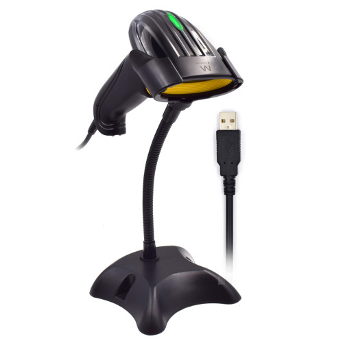 EWENT - lector de código de barras Lector de códigos de barras portátil 1D Laser Negro (Ref.EW3400)