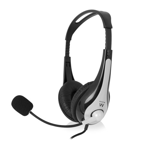 EWENT - auricular y casco Auriculares Diadema Negro, Plata (Ref.EW3562)