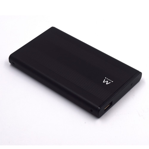 EWENT - caja para disco duro externo Aluminio, Negro 2.5" USB con suministro de corriente (Ref.EW7041)