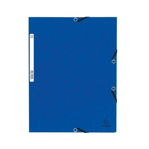 EXACOMPTA - CARPETA CARTÓN LUSTRADO 355 GR TRES SOLAPAS GOMAS A4 AZUL -10U- (Ref.55302E)