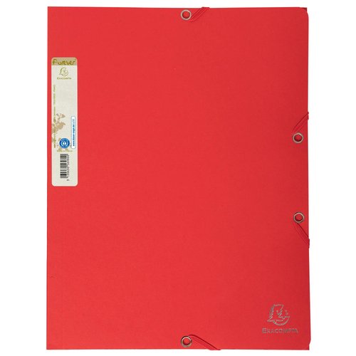 EXACOMPTA - CARPETA de GOMAS y SOLAPAS FOREVER CARTON A4 con ETIQUETA ROJO (Ref.56985E)