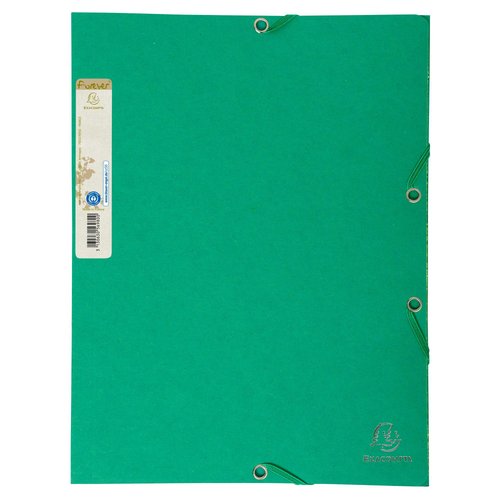 EXACOMPTA - CARPETA de GOMAS y SOLAPAS FOREVER CARTON A4 con ETIQUETA VERDE (Ref.56983E)