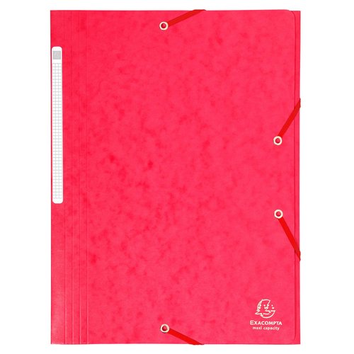 EXACOMPTA - CARPETA de GOMAS y SOLAPAS MAXI CARTON A4 con ETIQUETA ROJO (Ref.17109H)