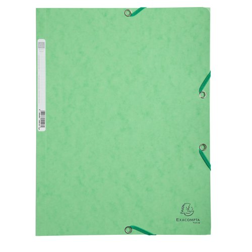 EXACOMPTA - CARPETA de GOMAS y SOLAPAS SCOTTEN NATURE FUTURE CARTON A4 con ETIQUETA VERDE CLARO (Ref.55513E)