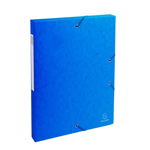 EXACOMPTA - CARPETA de PROYECTOS EXABOX CARTULINA LUSTRADA NATURE FUTURE A4+ GOMAS 2,5 cm AZUL (Ref.50302E)