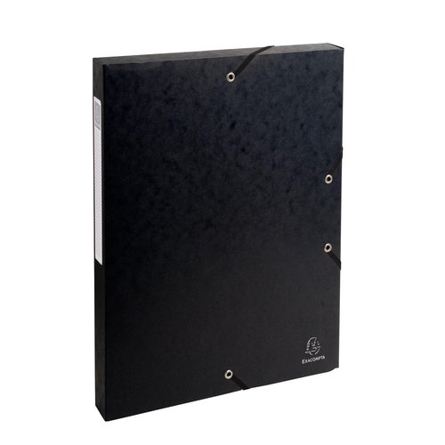 EXACOMPTA - CARPETA de PROYECTOS EXABOX CARTULINA LUSTRADA NATURE FUTURE A4+ GOMAS 2,5 cm NEGRO (Ref.50301E)