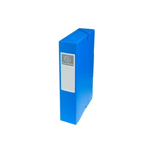 EXACOMPTA - CARPETA de PROYECTOS EXABOX CARTULINA LUSTRADA NATURE FUTURE A4+ GOMAS 6 cm AZUL (Ref.50602E)