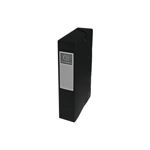EXACOMPTA - CARPETA de PROYECTOS EXABOX CARTULINA LUSTRADA NATURE FUTURE A4+ GOMAS 6 cm NEGRO (Ref.50601E)