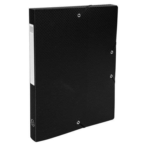 EXACOMPTA - CARPETA de PROYECTOS EXABOX PP LISO OPACO A4 GOMAS 2,5 cm NEGRO (Ref.59681E)