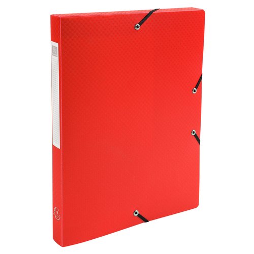 EXACOMPTA - CARPETA de PROYECTOS EXABOX PP LISO OPACO A4 GOMAS 2,5 cm ROJO (Ref.59685E)