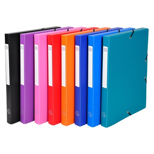 EXACOMPTA - CARPETA de PROYECTOS EXABOX PP LISO OPACO A4 GOMAS 2,5 cm SURTIDO (8 col.) (Ref.5960E)