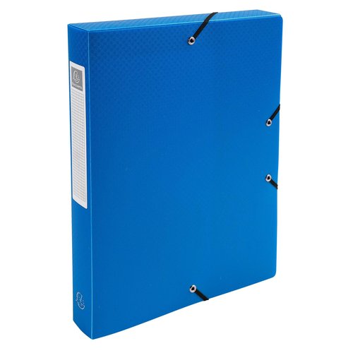 EXACOMPTA - CARPETA de PROYECTOS EXABOX PP LISO OPACO A4 GOMAS 4 cm AZUL (Ref.59782E)