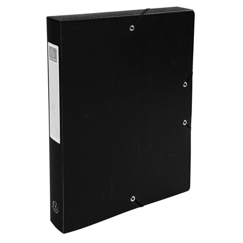 EXACOMPTA - CARPETA de PROYECTOS EXABOX PP LISO OPACO A4 GOMAS 4 cm NEGRO (Ref.59781E)
