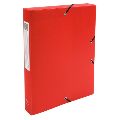 EXACOMPTA - CARPETA de PROYECTOS EXABOX PP LISO OPACO A4 GOMAS 4 cm ROJO (Ref.59785E)