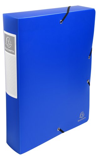 EXACOMPTA - CARPETA de PROYECTOS EXABOX PP LISO OPACO A4 GOMAS 6 cm AZUL (Ref.59882E)