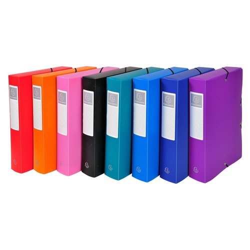 EXACOMPTA - CARPETA de PROYECTOS EXABOX PP LISO OPACO A4 GOMAS 6 cm SURTIDO (8 col.) (Ref.5980E)