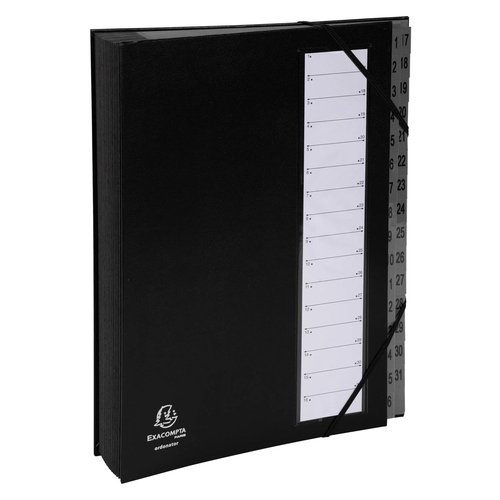 EXACOMPTA - CLASIFICADOR lomo FUELLE ORDONATOR CARTON A4 32 SEPARAD. (1-32) GOMAS NEGRO (Ref.56032E)