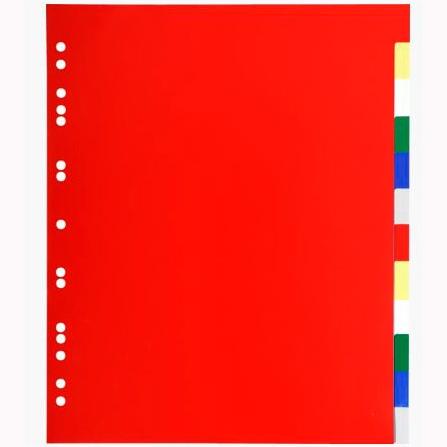 EXACOMPTA - SEPARADORES PP FLEXIBLE OPACO A4+ 12 pestañas 11 taladros (Ref.93H)