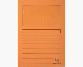 EXACOMPTA - SUBCARPETA FOREVER CON VENTANA NARANJA 120GR -100U- (Ref.50104E)