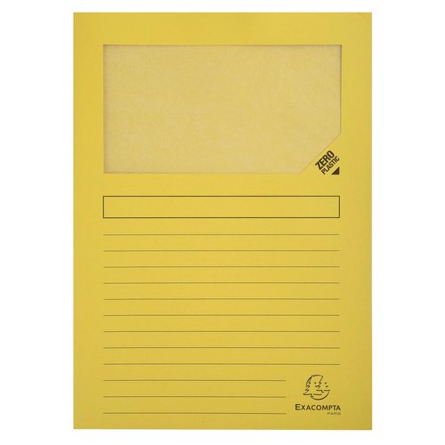 EXACOMPTA - SUBCARPETA FOREVER VENTANA 120g A4 AMARILLO CLARO PAQUETE de 25 (Ref.50259E)