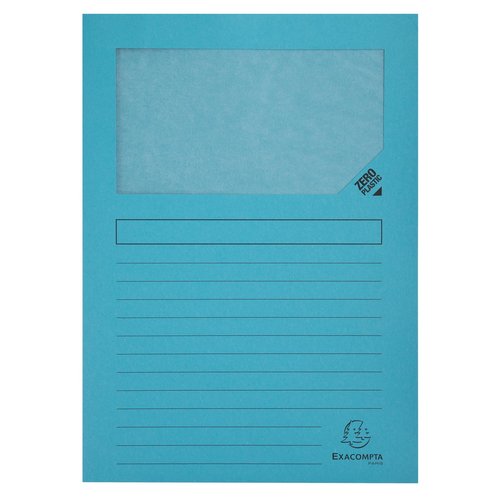 EXACOMPTA - SUBCARPETA FOREVER VENTANA 120g A4 AZUL CLARO PAQUETE de 25 (Ref.50252E)