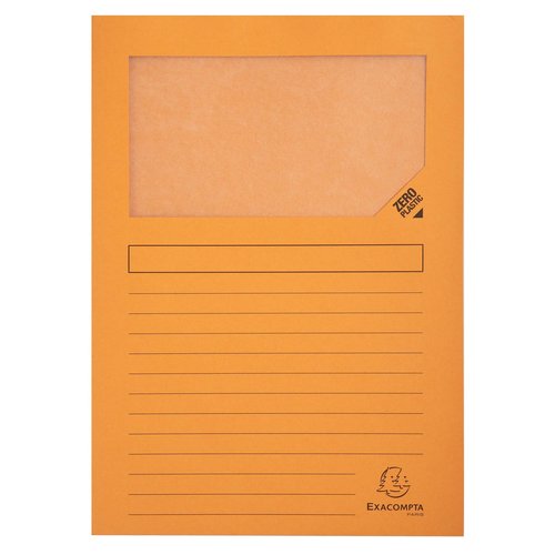 EXACOMPTA - SUBCARPETA FOREVER VENTANA 120g A4 NARANJA PAQUETE de 25 (Ref.50254E)