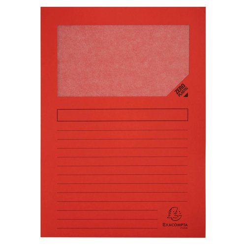 EXACOMPTA - SUBCARPETA FOREVER VENTANA 120g A4 ROJO CLARO PAQUETE de 25 (Ref.50255E)