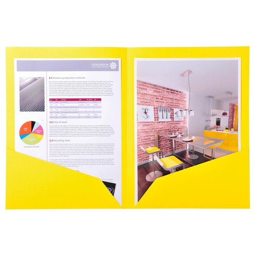 EXACOMPTA - SUBCARPETA ROCK´S DOBLE 210g A4 LIMON PAQUETE de 25 (Ref.415009E)