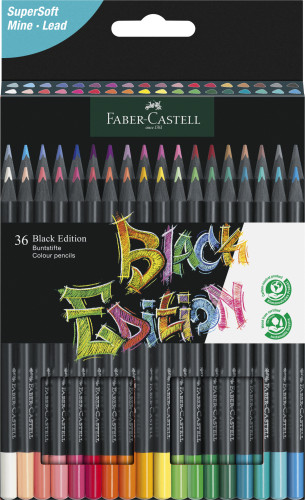 FABER CASTELL - ESTUCHE 36 LÁPICES DE COLORES BLACK EDITION. (Ref.116436)