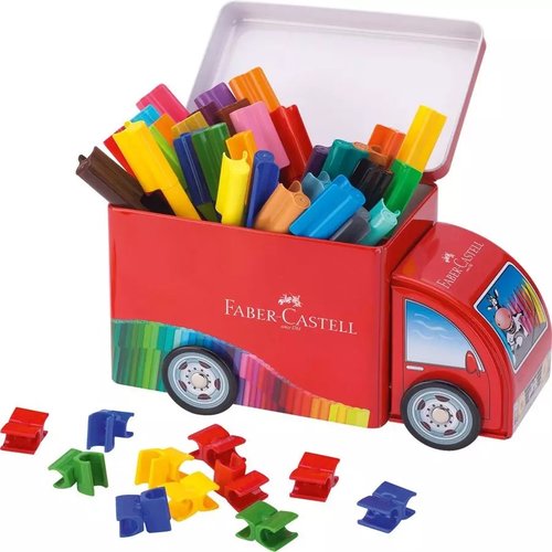 FABER CASTELL - ESTUCHE REGALO CAMIÓN 43 PIEZAS CON 33 ROTULADORES CONNECTOR + ACCESORIOS C/SURTIDOS (Ref.155533)