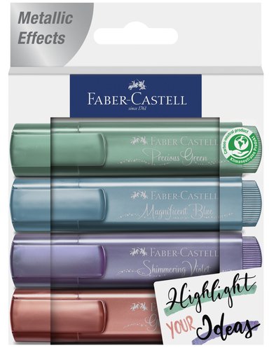 FABER CASTELL - FABER - CASTELL MARCADOR TEXTLINER 46 SURTIDO METÁLICO BÁSICO -4U- (Ref.154624)