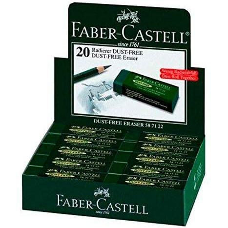 FABER CASTELL - GOMA DE BORRAR DUST-FREE ART ERASER VERDE -CAJA EXPOSITOR 20U- (Ref.587122)
