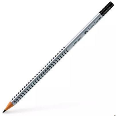FABER CASTELL - FABER- CASTELL LÁPIZ GRIP ECOLOGICO C/ GOMA DE BORRAR MOD. 2001 B GRIS -12U- (Ref.117201)