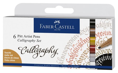 FABER CASTELL - ROTULADORES PITT ARTIST PEN CALLIGRAPHY COLORES SURTIDOS -ESTUCHE 6U- (Ref.167506)