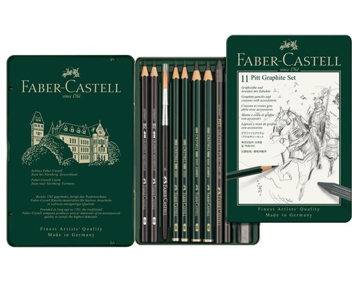FABER CASTELL - SET PITT GRAFITO ESTUCHE DE METAL -11U- (Ref.112972)