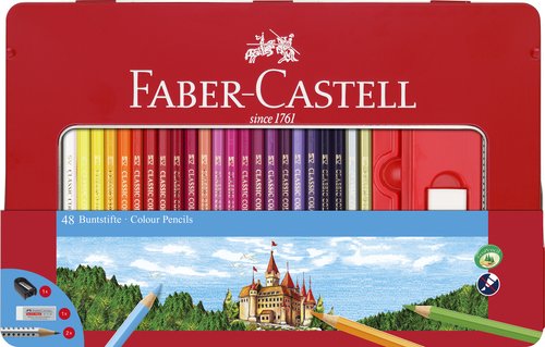 FABER CASTELL - LAPICES de COLORES estuche de METAL de 48 (Ref.115888)