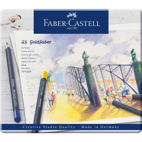 FABER CASTELL - LAPIZ de COLORES GOLDFABER AQUA 1147 estuche de METAL de 48 (Ref.114748)